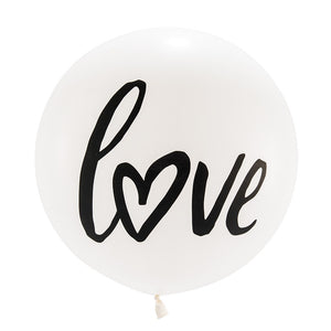 Extra Large 36" White Round Wedding Balloons - Love