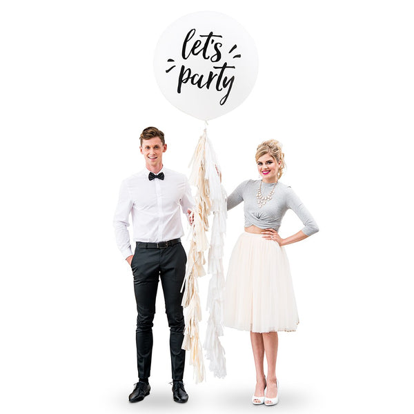 Extra Large 36" White Round Wedding Balloons - Let's Party