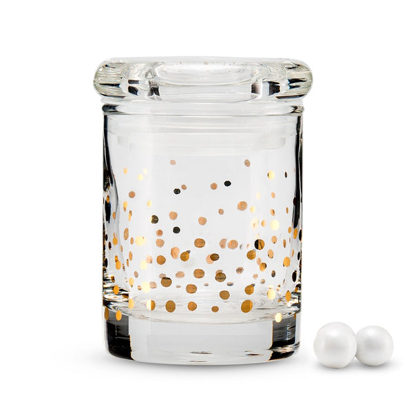 Gold Foil Confetti Mini Glass Favor Jar With Lid (6)