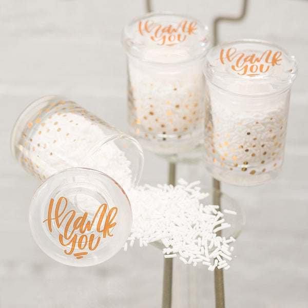 Gold Foil Confetti Mini Glass Favor Jar With Lid (6)