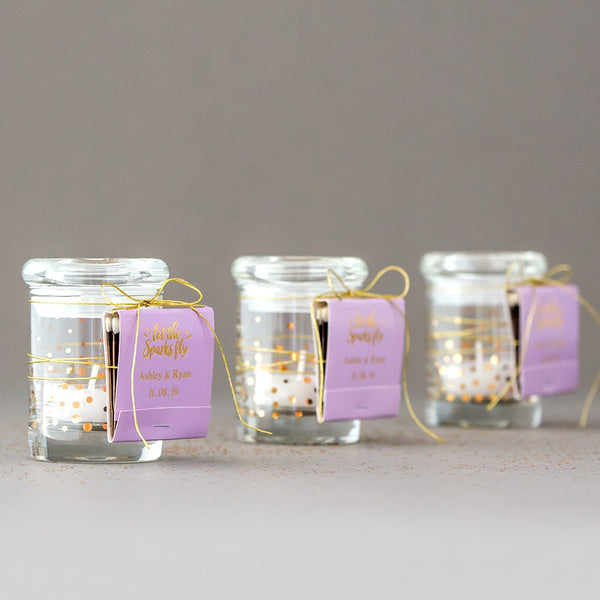 Gold Foil Confetti Mini Glass Favor Jar With Lid (6)