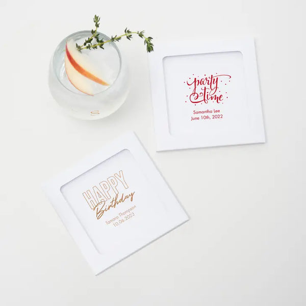 Personalised Glass Drink Coaster Favour - Birthday | More Occasions