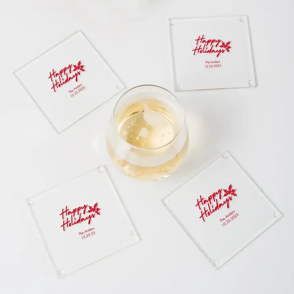 Personalised Glass Drink Coaster Favour - Holiday | More Occasions