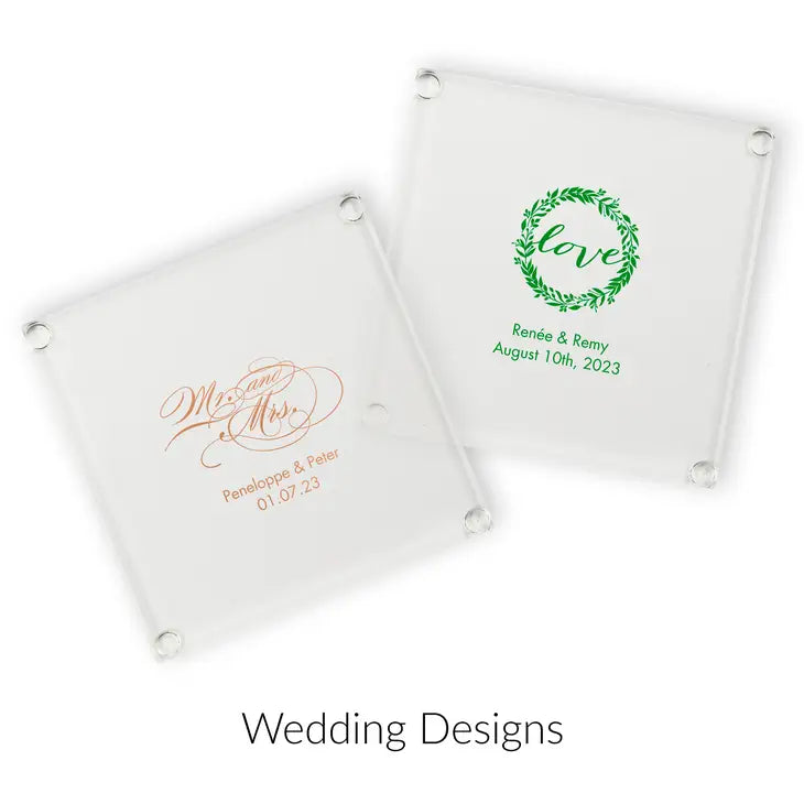 Personalized Glass Drink Coaster Wedding Favour - Wedding | More Occasions