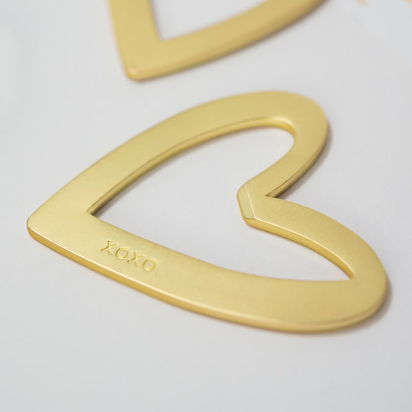 Gold Bottle Opener Favor - Heart with XO