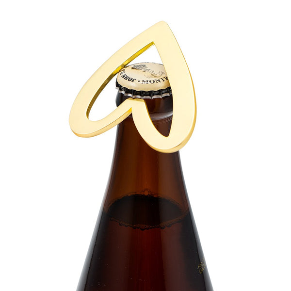 Gold Bottle Opener Favor - Heart with XO