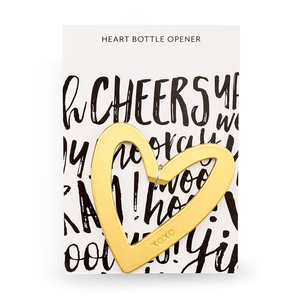 Gold Bottle Opener Favor - Heart with XO