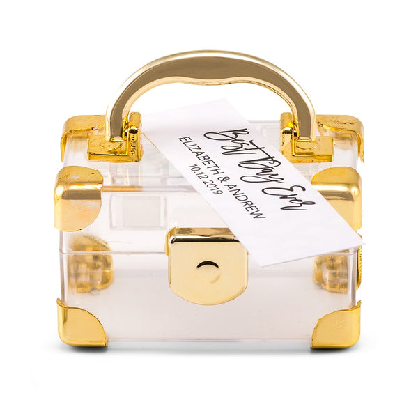 Mini Travel Suitcase Favor Box - Gold (2)