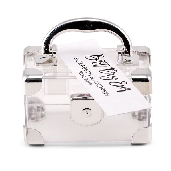 Mini Travel Suitcase Favor Box - Silver (2)