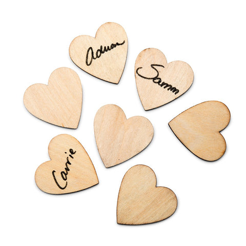 Small Wooden Craft Hearts - 50