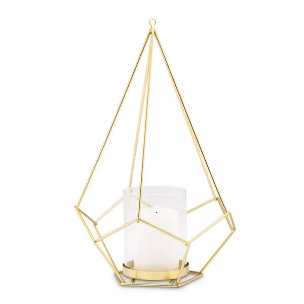 Tall Geometric Candle Or Flower Centerpieces - Gold - Set of 2