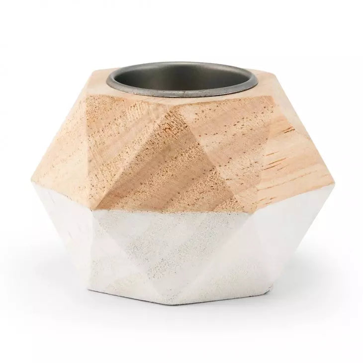 Geometric Wooden Tealight Holder - Set of 4