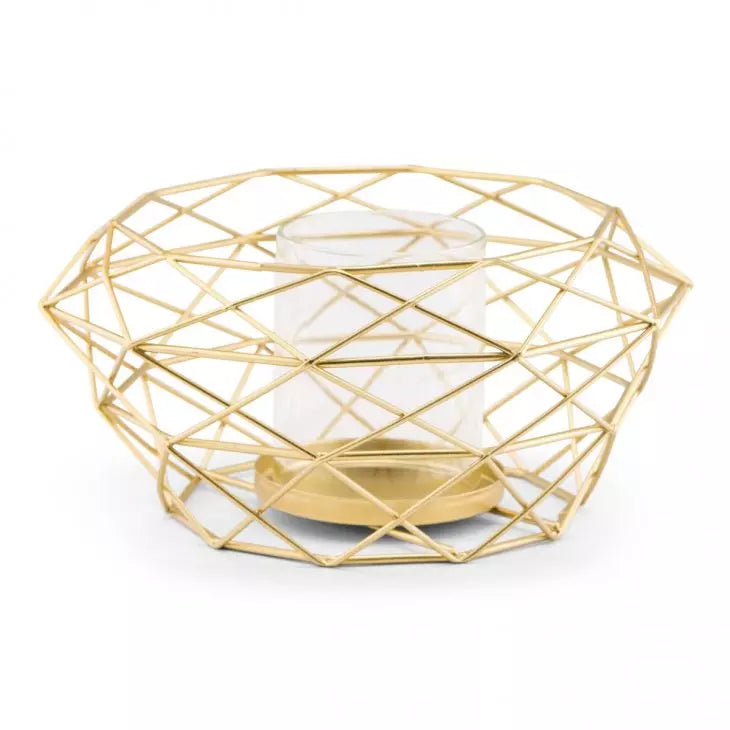 Modern Gold Geometric Metal Table Centerpiece