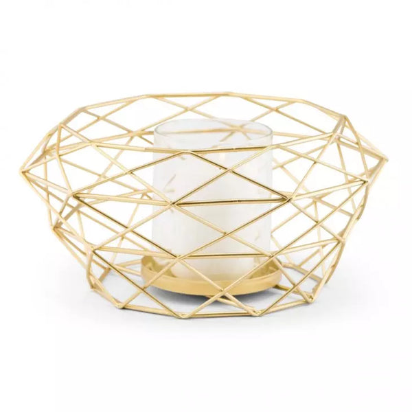 Modern Gold Geometric Metal Table Centerpiece