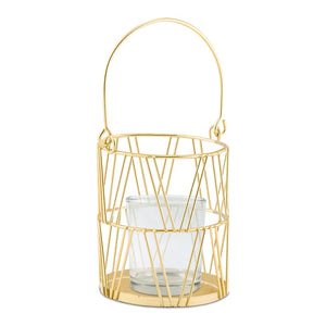 Gold Geometric Candle Lantern