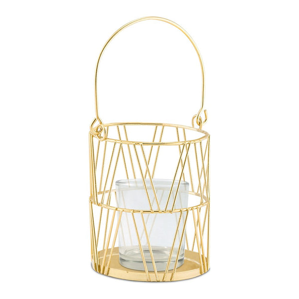 Gold Geometric Candle Lantern