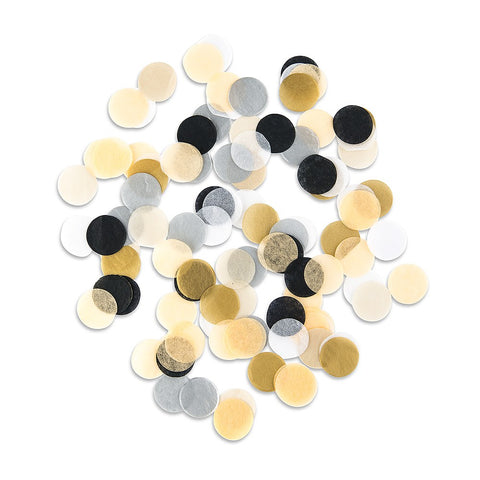 Mixed Metallics Jumbo Party Tissue Confetti - Gold, Silver, Black