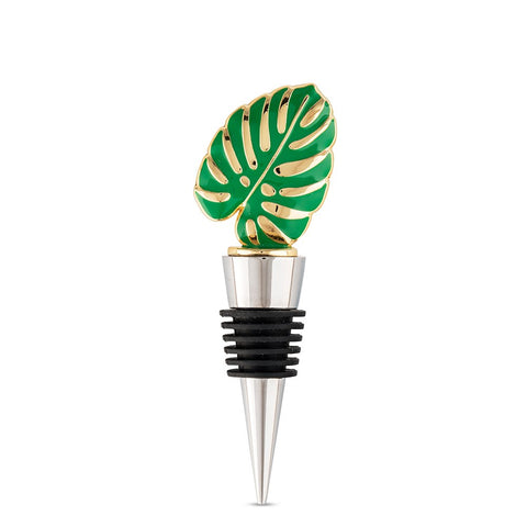 Green Tropical Leaf Bottle Stopper