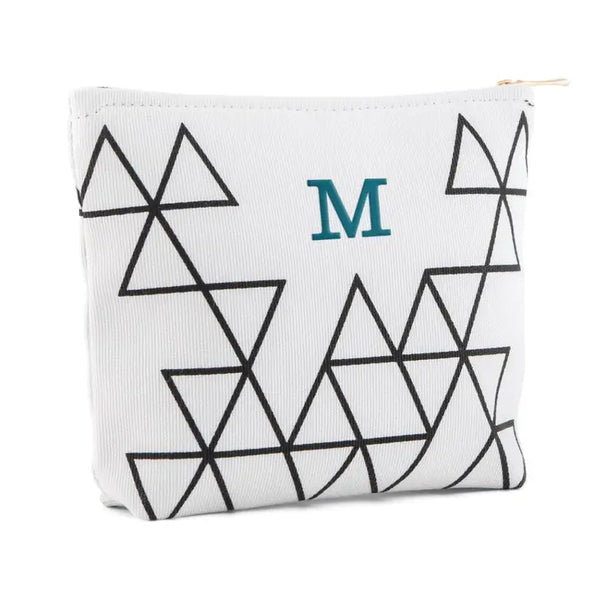 Small Personalized Makeup Bag For Women - Geo Print