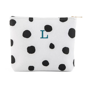 Small Personalized Makeup Bag For Women- Dalmatian Dot