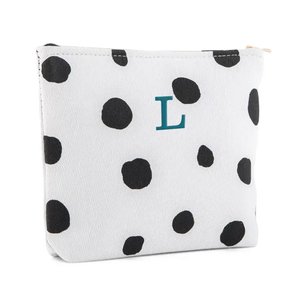 Small Personalized Makeup Bag For Women- Dalmatian Dot