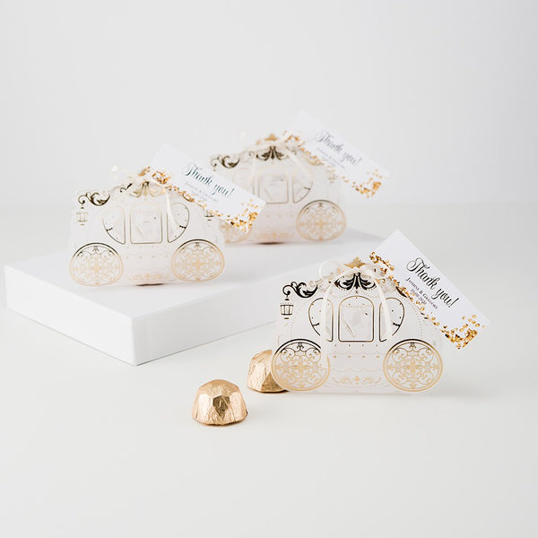 Cinderella Wedding Carriage Favor Box - Set of 10