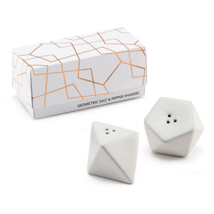 White Geometric Salt & Pepper Shaker Set