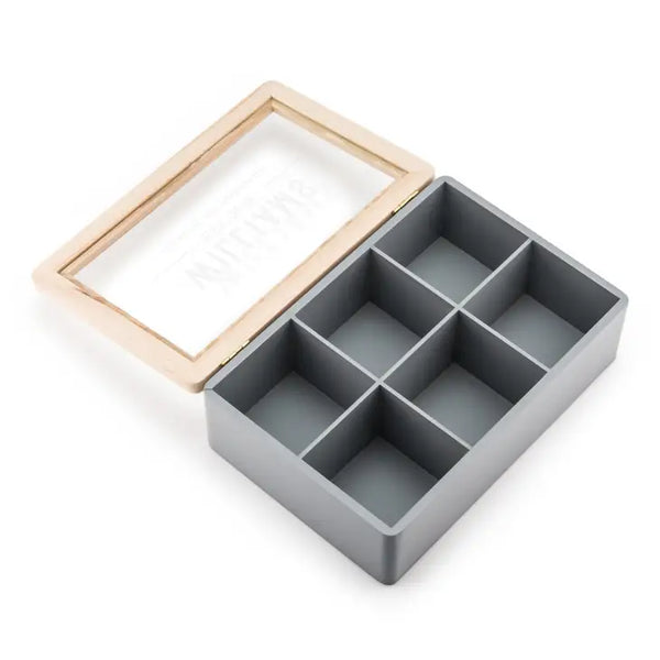 Wooden Keepsake Box With Glass Lid - Bistro Bliss Text