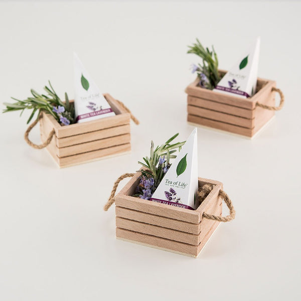 Mini Wooden Crate With Jute Handles - Set of 4