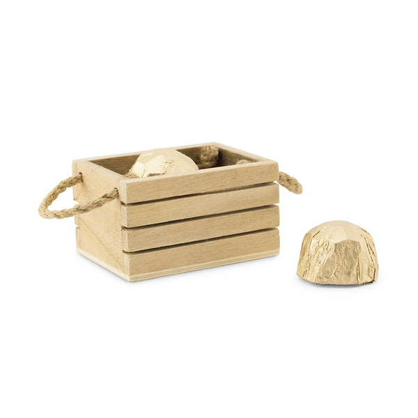 Mini Wooden Crate With Jute Handles - Set of 4