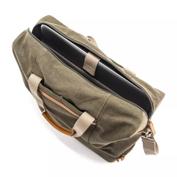 Weekend Carry On Bag - Genuine Leather & Canvas