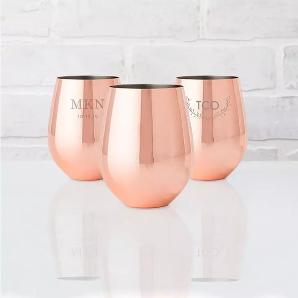 Copper Stemless Wine Glass