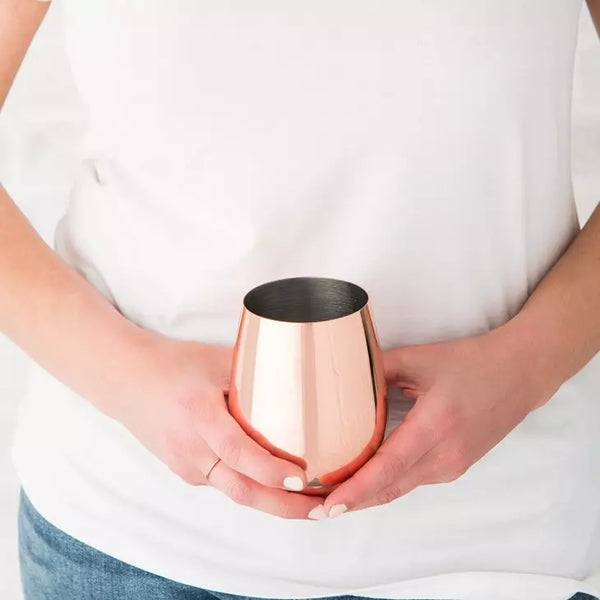 Copper Stemless Wine Glass