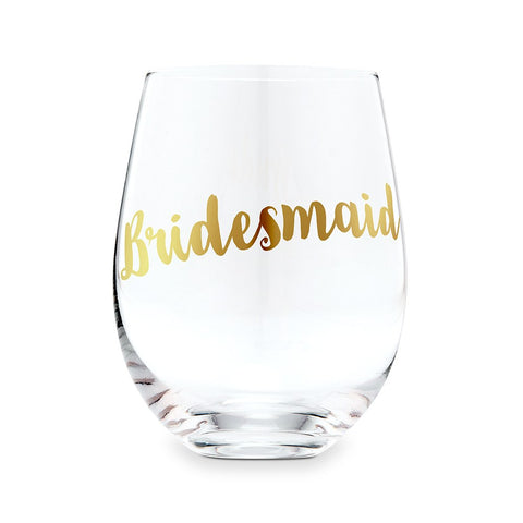 Stemless Toasting Wine Glass Gift For Wedding Party - Bridesmaid