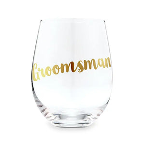 Stemless Toasting Wine Glass Gift For Wedding Party - Groomsman