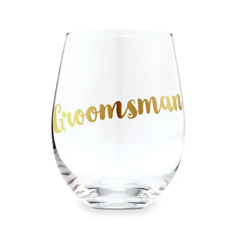 Stemless Toasting Wine Glass Gift For Wedding Party - Groomsman