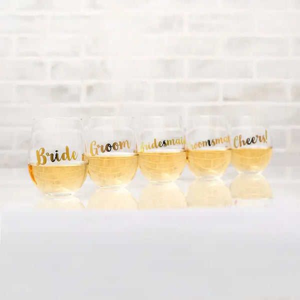 Stemless Toasting Wine Glass Gift For Wedding Party - Groomsman