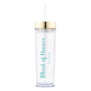 Personalized Plastic Drink Tumbler - Retro Luxe Maid Of Honour