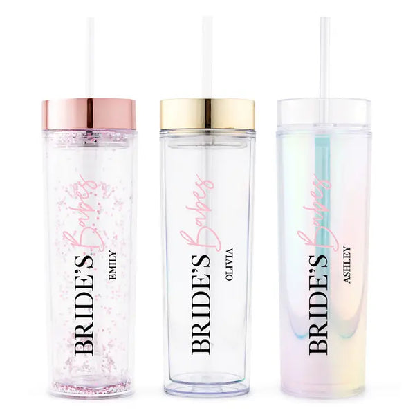 Personalized Plastic Drink Tumbler Bridesmaid Gift - Bride's Babes