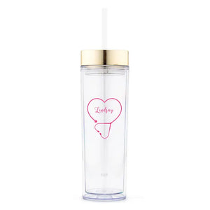 Personalized Plastic Drink Tumbler - Heart Stethoscope