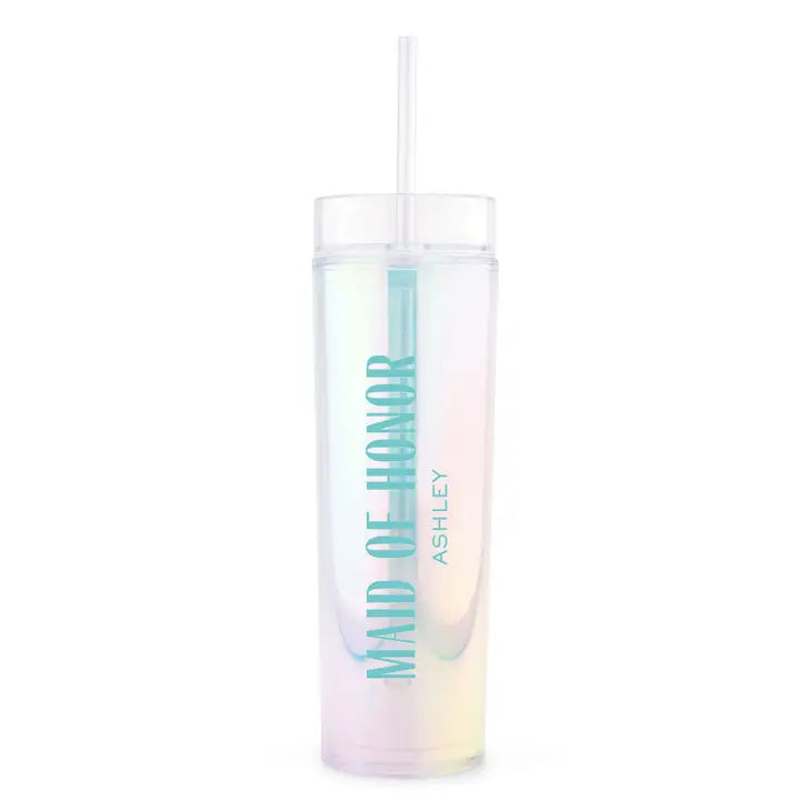 Personalized Plastic Drink Tumbler - Modern Maid Of Honor