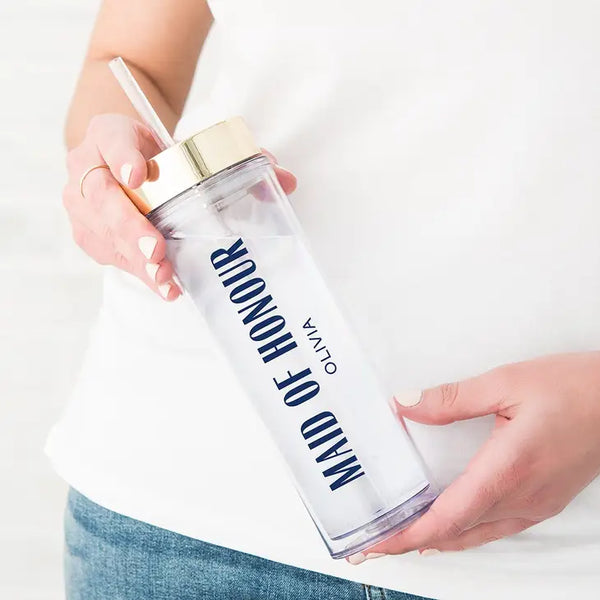 Personalized Plastic Drink Tumbler - Modern Maid Of Honour