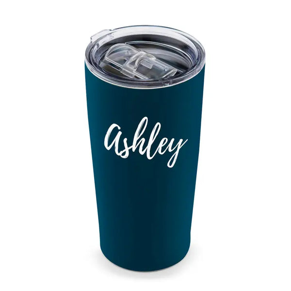 Personalized Stainless Steel Insulated Travel Mug - Calligraphy Print