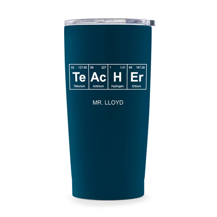 Personalized Stainless Steel Insulated Travel Mug - Periodic Table Teacher Print