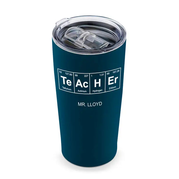 Personalized Stainless Steel Insulated Travel Mug - Periodic Table Teacher Print