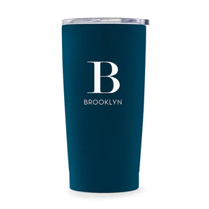 Personalized Stainless Steel Insulated Travel Mug - Modern Serif Monogram Print