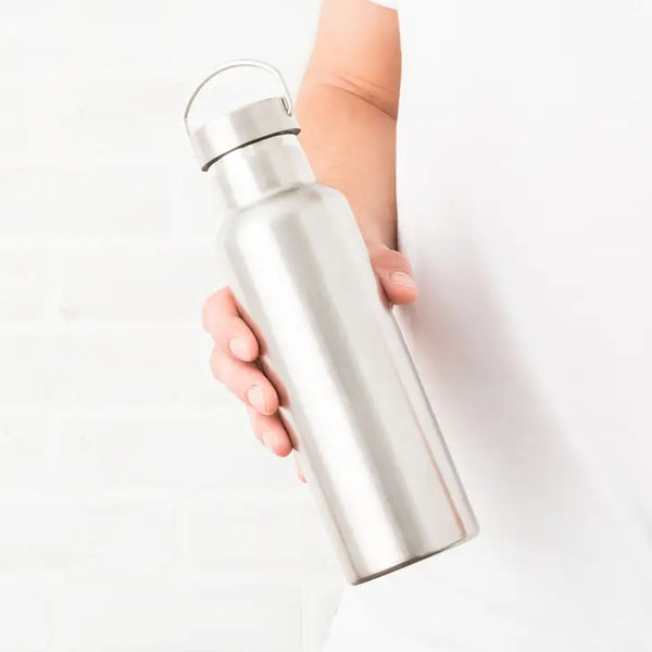 Chrome Stainless Steel Reusable Water Bottle - Plain Silver