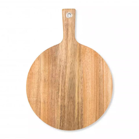 Wooden Round Cutting & Serving Board With Handle