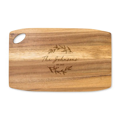 Personalized Wooden Rounded Rectangle Cutting & Serving Board - Signature Script