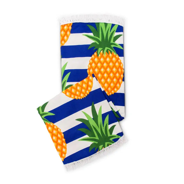 Personalized Round Beach Towel - Pineapple Pattern